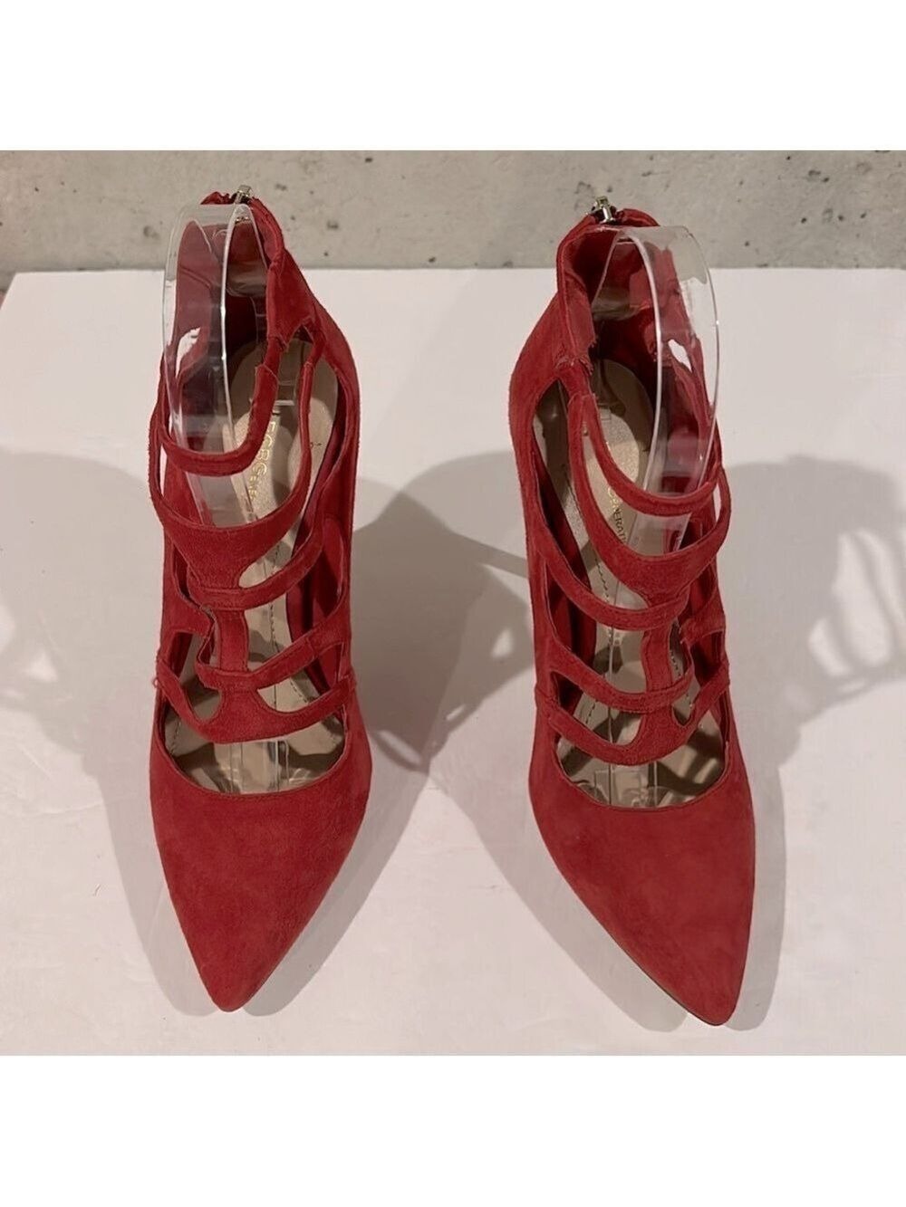 BCBGeneration Red Suede Strappy Heels - Size 7
